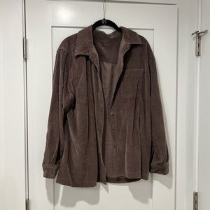 Grey corduroy button down
